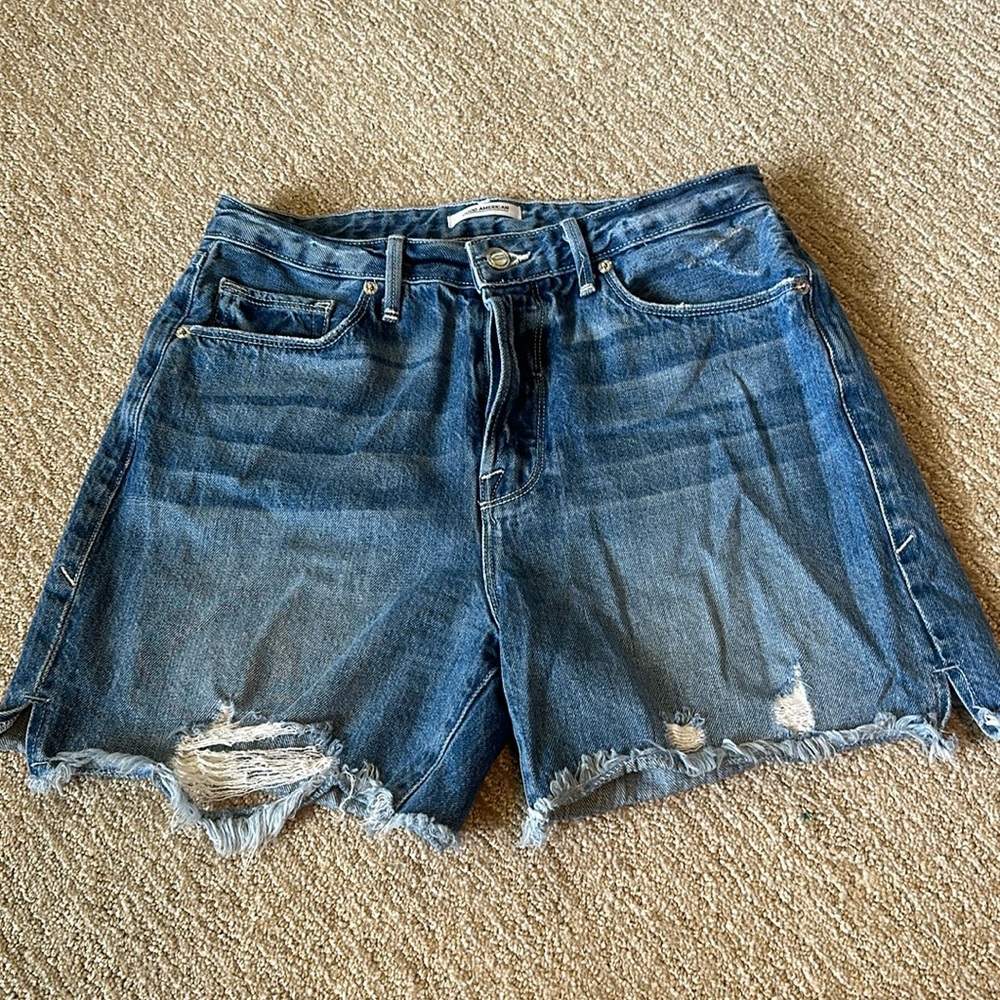 EUC. Good American high rise cut off shorts